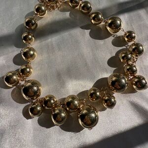 Zara new!! Gold ball. Gold. Gold Beaded Necklace. Adjustable